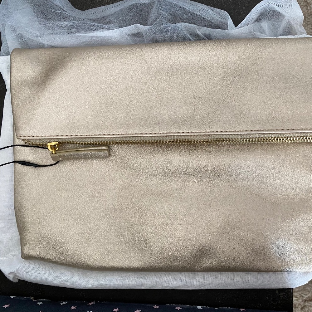 Jilly Box Gold Foldover Clutch